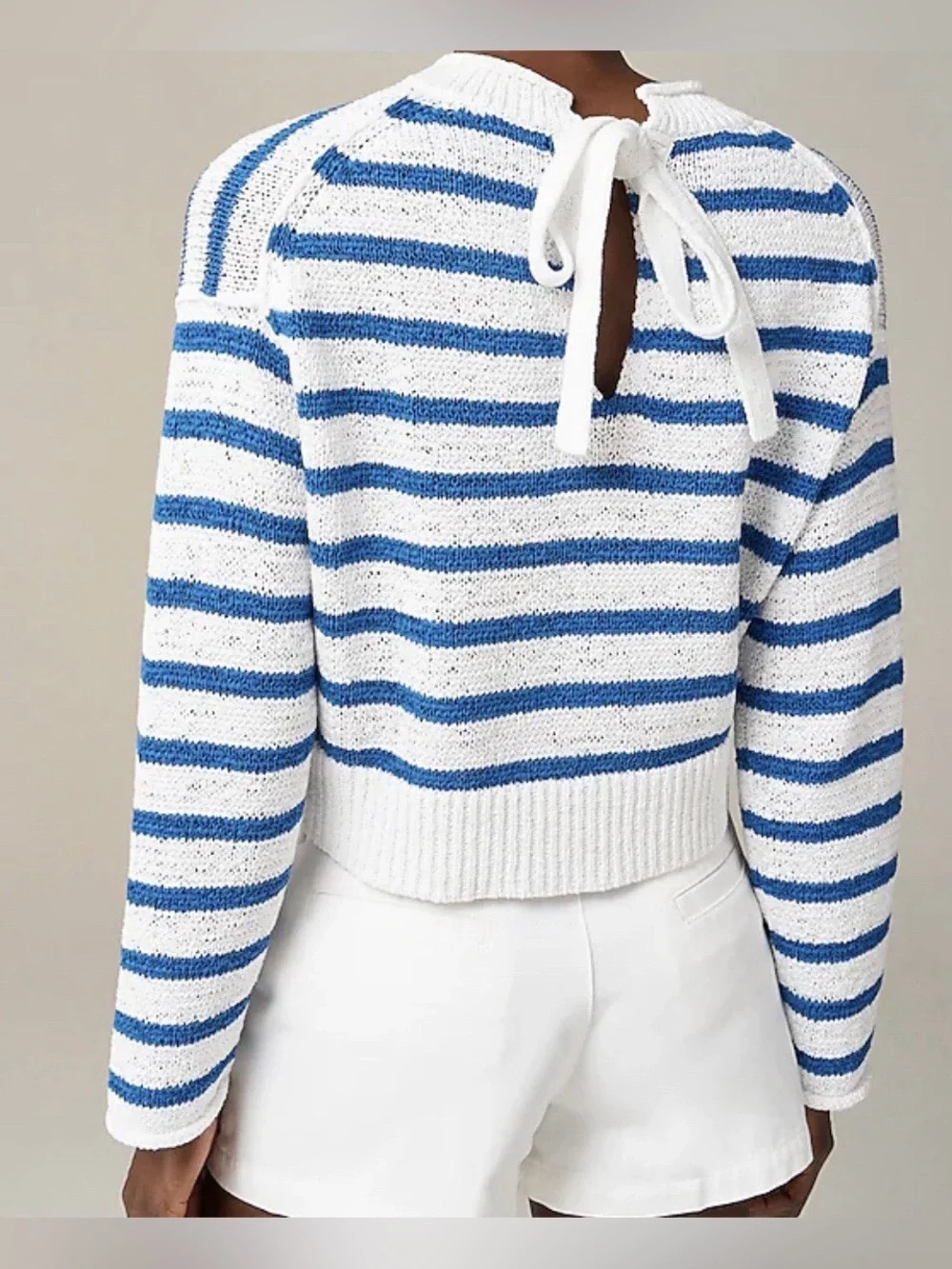 J.Crew Textured Tie-Back Rollneck Striped Sweater Women’s Size XS